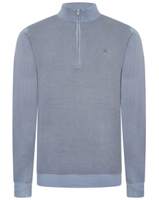 KAM Strickpullover mit 1/4-Reißverschluss, Puderblau